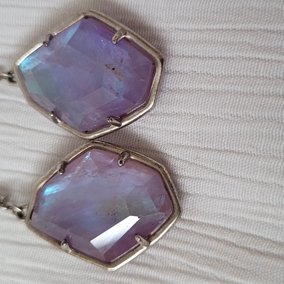 Kendra Scott (Charmian) Amethyst Dichroic Glass Statement Earrings - Picture 9 of 13